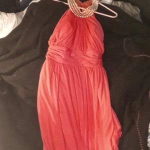 Hot pink evening dress